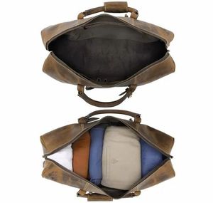 Bolsa de Viaje de Cuero Genuino de Lujo, Impermeable, 35L, Compañera de Viaje con Funcionalidad Premium - Product Image 4