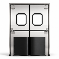 Porte à impact moderne à fermeture hermétique avec fenêtre en polycarbonate, double battant, pour salle blanche et entrepôt frigorifique