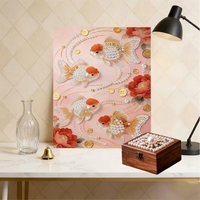 Peinture sur toile en relief personnalisée avec perles et diamants, peinture DIY avec cadre pour débutants, vente en gros