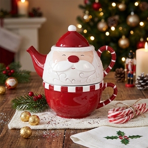 Christmas Ceramic <b>Teapot</b> and Cup Two-piece <b>Set</b> Nordic Style Eco-Friendly Reusable Home Decor Tableware Factory Direct - Product Image 5