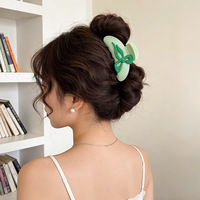 YJL Nouveauté Printemps-Été : Pinces à cheveux à nœud colorées en acétate de taille moyenne, type pince requin, accessoire capillaire élégant, vente en gros