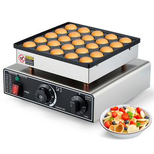 Machine à gaufres miniatures en acier inoxydable de haute qualité, 25 trous, antiadhésive, pour poffertjes et dorayaki, 110V/220V - Product Image 1