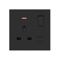 Interruptor de Pared y Panel de Enchufes de Alta Calidad, Enchufe Eléctrico de 13A para Reino Unido, Modelo 86 y 146, Tipo C y USB