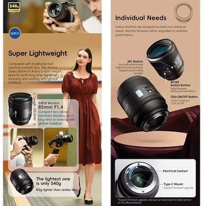 เลนส์ Sirui 85 มม. F1.4 ฟูลเฟรม ออโต้โฟกัส มุมกว้างพิเศษ โครงโลหะ 14 ใบมีด พร้อมเมาท์ E สำหรับกล้อง - Product Image 3