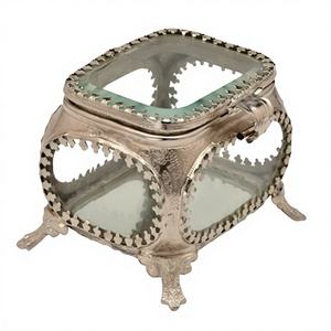 กล่องใส่เครื่องประดับทำมือสไตล์โมเดิร์น กระจกขอบทองเหลือง ขาทองเหลืองตกแต่ง สามารถปรับแต่งได้ |   กล่องเก็บเครื่องประดับสุดหรู - Product Image 1