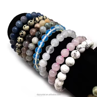 Vente en gros cristal naturel quartz rose 8mm bracelets à facettes cristal artisanat polyèdre mélange élastique chaîne Bracelet pour femme cadeau