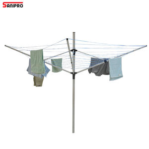 SANIPRO 4 bras robuste <span class=keywords><strong>parapluie</strong></span> <span class=keywords><strong>corde</strong></span> <span class=keywords><strong>à</strong></span> <span class=keywords><strong>linge</strong></span> pliant rotatif ligne de lavage séchoir <span class=keywords><strong>à</strong></span> <span class=keywords><strong>linge</strong></span> jardin extérieur étendoir - Product Image 1