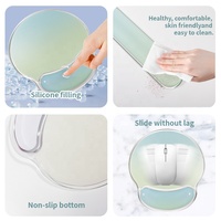 Tapis de souris en gel de silicone transparent avec repose-poignet, design arc-en-ciel de dessin animé, couleur et forme personnalisables pour usage au bureau