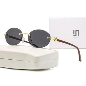 แว่นกันแดดทรงรีไร้กรอบโลหะสำหรับผู้หญิงรุ่นใหม่ เลนส์ไล่เฉดสี UV400 รุ่นที่ 3 หมายเลขสินค้า 7604 - Product Image 4