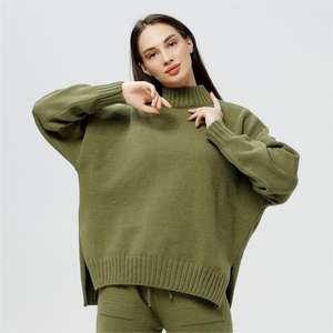 Maglione Oversize a Collo Alto con Spacco per <span class=keywords><strong>Donna</strong></span>, Alta Qualità, Stile Russo Invernale, Produzione ODM 2026 - Product Image 3