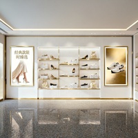 Rak Display sepatu kabinet Modern mewah kustom Showcase lampu LED pintu kaca rak logam sistem pengunci tugas berat
