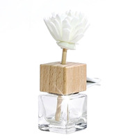 Bouteille diffuseur de parfum vide pour voiture 8ml 10ml, vente chaude, avec clip de ventilation et bouchon rond en bois