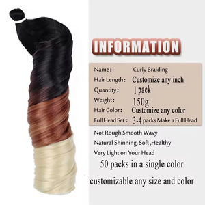 Capelli Sintetici Ricci Pre-Stirati da 150g per Treccine alla Francese, Onde Morbide a Spirale, Extension per Crochet, Fai da Te - Product Image 2