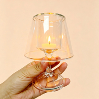 TC Modern Ins Bougeoirs en verre faits à la main de haute qualité, écologiques et très demandés, pour la décoration de mariages, de Noël et de la maison (type pilier)
