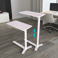 Table d'appoint pour ordinateur portable en fer pour mobilier hospitalier, réglable en hauteur, avec roulettes, design moderne