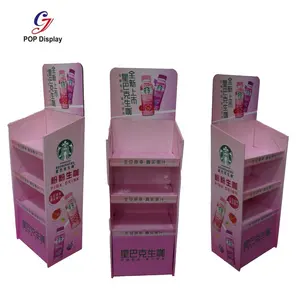 Großhandel individuelles Logo Karton Einzelhandel POP-Ständer wellpappe-Prom-Bodenpapier-Vorführregal für Einzelhandel Lebensmittel Kaffee Tee