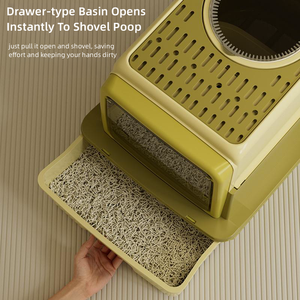 Caja <span class=keywords><strong>de</strong></span> <span class=keywords><strong>arena</strong></span> plegable cerrada <span class=keywords><strong>para</strong></span> <span class=keywords><strong>gatos</strong></span> con tapa, entrada superior, inodoro grande a prueba <span class=keywords><strong>de</strong></span> salpicaduras <span class=keywords><strong>para</strong></span> <span class=keywords><strong>gatos</strong></span> con pala <span class=keywords><strong>para</strong></span> cajón <span class=keywords><strong>de</strong></span> <span class=keywords><strong>arena</strong></span> <span class=keywords><strong>para</strong></span> <span class=keywords><strong>gatos</strong></span> - Product Image 4