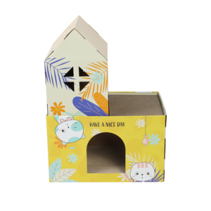 Vente en gros de niches pour chats en <span class=keywords><strong>carton</strong></span> ondulé recyclable, légères, sans assemblage, pour les distributeurs d'animaux de compagnie - Product Image 4