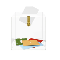 Clear s Spenden box mit Schloss Clear Acryl Laser gravierte Hochzeits karte Aufbewahrung sbox Suggestion Box