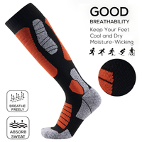 Chaussettes de sport d'hiver confortables et respirantes avec rembourrage épais bouclé, hauteur genou, 100 % coton, pour une performance longue durée et une chaleur optimale