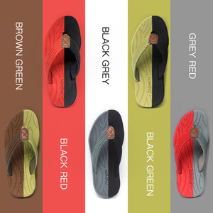 Chaussures de plage d'été pour hommes, tongs noires confortables, glissades à fond épais et doux, pantoufles d'extérieur antidérapantes, Offre Spéciale pour un usage domestique - Product Image 1
