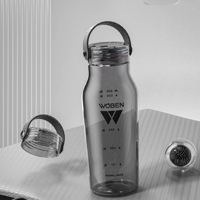 Nouvelle Bouteille d'Eau en Plastique Minimaliste 2026, Personnalisable, Réutilisable, Sans BPA, Anti-Fuite, pour Boire Directement en Voyage et Activités de Plein Air