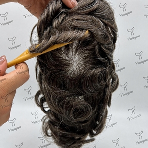 Prótesis Capilar Masculina NG de 0.02mm con Sistema V-Loop, Cabello Humano Indio 100%, Línea de Cabello <span class=keywords><strong>Invisible</strong></span> y Natural, 8x10 Pulgadas - Product Image 5