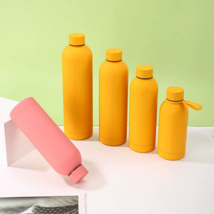 Botella de agua aislada, botella deportiva de acero inoxidable 304, cuerpo recto, boca pequeña para uso en exteriores - Product Image 1