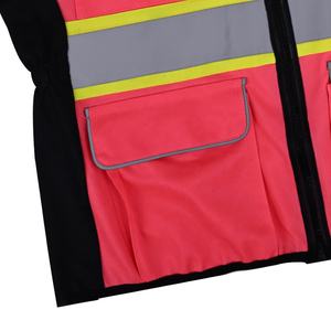 Gilet de sécurité de chantier pour femmes ULTAC, rose, logo OEM, tissu en maille, bande réfléchissante, niveau de protection <span class=keywords><strong>D</strong></span>, coupe régulière - Product Image 4