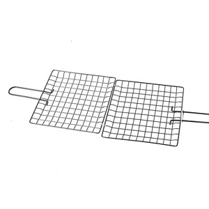 Folding Barbecue Grill Net 22.5X22.5Cm Non-Stick Rectangular Grilling Mesh For Fish And Meat Outdoor BBQ Tools - Product Image 1