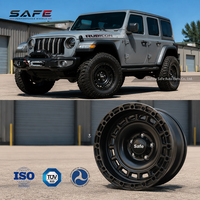 Rines Todoterreno Forjados con Acabado Mate Negro Simulado Beadlock, 17x9 18x9 Pulgadas, 5x127, de Aleación, para Jeep Wrangler Rubicon 4x4 SUV