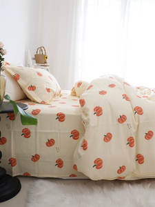 Copripiumino con stampa zucca autunnale Set di <span class=keywords><strong>lenzuola</strong></span> matrimoniali federe in tessuto di poliestere di alta qualità copripiumino biancheria da <span class=keywords><strong>letto</strong></span> - Product Image 3