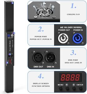 Barra <span class=keywords><strong>de</strong></span> Luces LED para DJ <span class=keywords><strong>de</strong></span> 10 LED y 120 W, 4 en 1, RGBW, Matriz <span class=keywords><strong>de</strong></span> Luces DMX512, Luz <span class=keywords><strong>de</strong></span> Escenario Activada por Sonido para Eventos, Bodas, Discotecas, Fiestas - Product Image 2