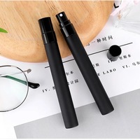 Flacon vaporisateur de parfum miniature en verre noir mat vide, portable, 5 ml, 10 ml, brume fine, échantillon
