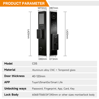 Cerradura Inteligente para Puerta UIELOCK C05 con Reconocimiento Facial 3D, Control Remoto por Aplicación RFID, Cámara WiFi en la Nube, Compatible con Pantalla de Aluminio de 4.5 Pulgadas