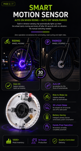 WOSEN 10 RGB LED 360° Hub <b>Light</b> Vibration Sensor Auto <b>Sleep</b> 5 Colors Tool Free Night Riding Commuting Bicycle <b>Light</b> - Product Image 2