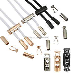 Bouchon d'extrémité en métal de haute qualité cordon extrémités de corde serrures Clips de lanière serrure d'extrémité de cordon sans nickel pour accessoire de cordons de vêtement - Product Image 2