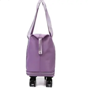 2024 Waterproof Gym Sport Duffel Custom Logo Fitness Women Man Travel With Wheel Expandable 35 L Yoga Tote Carrier Handbag