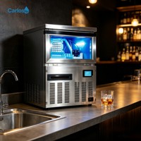 Macchina per Cubetti di Ghiaccio di Alta Gamma con Luce LED Blu Integrata e Finestra Visiva, Produce Cubetti di Ghiaccio Cristallini a Prezzo di Fabbrica