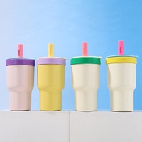Tasse colorée de 20 oz avec paille, mug de voyage 600 ml, écologique, personnalisable, 2-en-1 avec insert en verre, portable pour le matcha