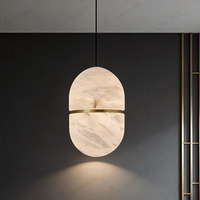 Luminaire suspendu LED moderne en albâtre de petite taille avec effet marbre, garantie de 3 ans