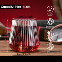 Gobelets jetables en plastique écologiques de 14 oz pour vin rouge, jus et œufs, motif rayé, résistants à l'eau bouillante, pour fêtes
