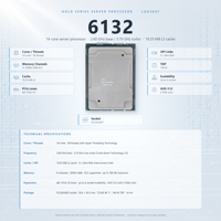 CPU Server 6132 14 Core 2.6GHz LGA3647 19.25MB SR3J3 140W Workstation Internal Bisnis SMB IT HPC File