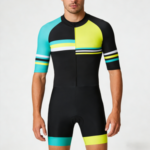 Combinaison de triathlon à blocs de couleur, durable, extensible, de haute qualité, personnalisable, de qualité professionnelle pour la compétition - Product Image 5