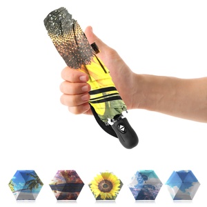 Manual 38-Inch Mini Three-Fold Iron <b>Frame</b> Golf Umbrella Oversize Double Canopy 8 Ribs Auto Close Glass Fiber Ribs Windproof - Product Image 5