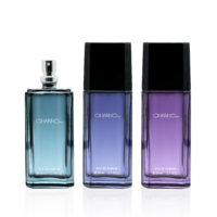 Personalisierte bernsteinfarbene Glasparfümflasche 50 ml exklusive Parfümflasche mit Silbernebel-Sprüher