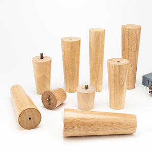 안정적인 변색 방지 원목 소파 다리 커피 사이드 테이블 가구 다리 원형 나무 캐비닛 침대 다리 - Product Image 3