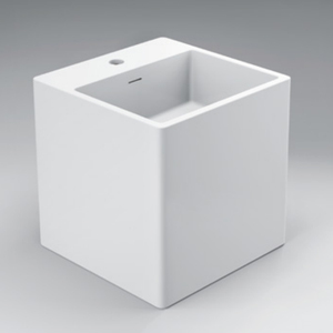 Lavabo semi-pied encastrable en surface solide, design traditionnel, capacité 9L, écologique, facile à nettoyer, pour villa - Product Image 3