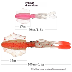 Glow UV Soft <strong>Squid</strong> Lure Artificial Plastic Octopus Bait 6cm/1.8g 10cm/6.8g Lifelike Saltwater Freshwater Sea Fishing Tackle for - Product Image 1
