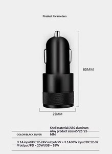 18W Mini USB Schnell-Autoladegerät 15W 3,1A Typ C PD Dual-Port Schnelllade-Telefonadapter für iPhone Samsung QC3.0 - Product Image 4